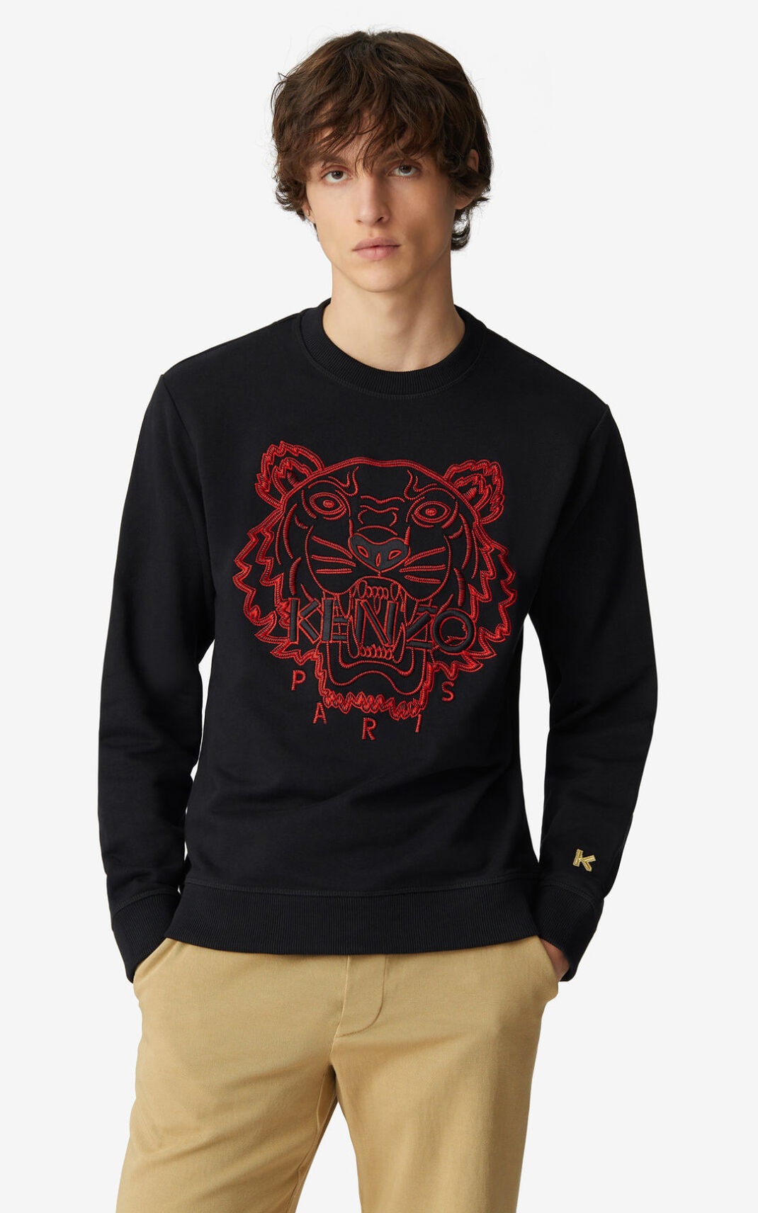 Kenzo Tiger Sudadera Hombre Negras | 3054716-NT